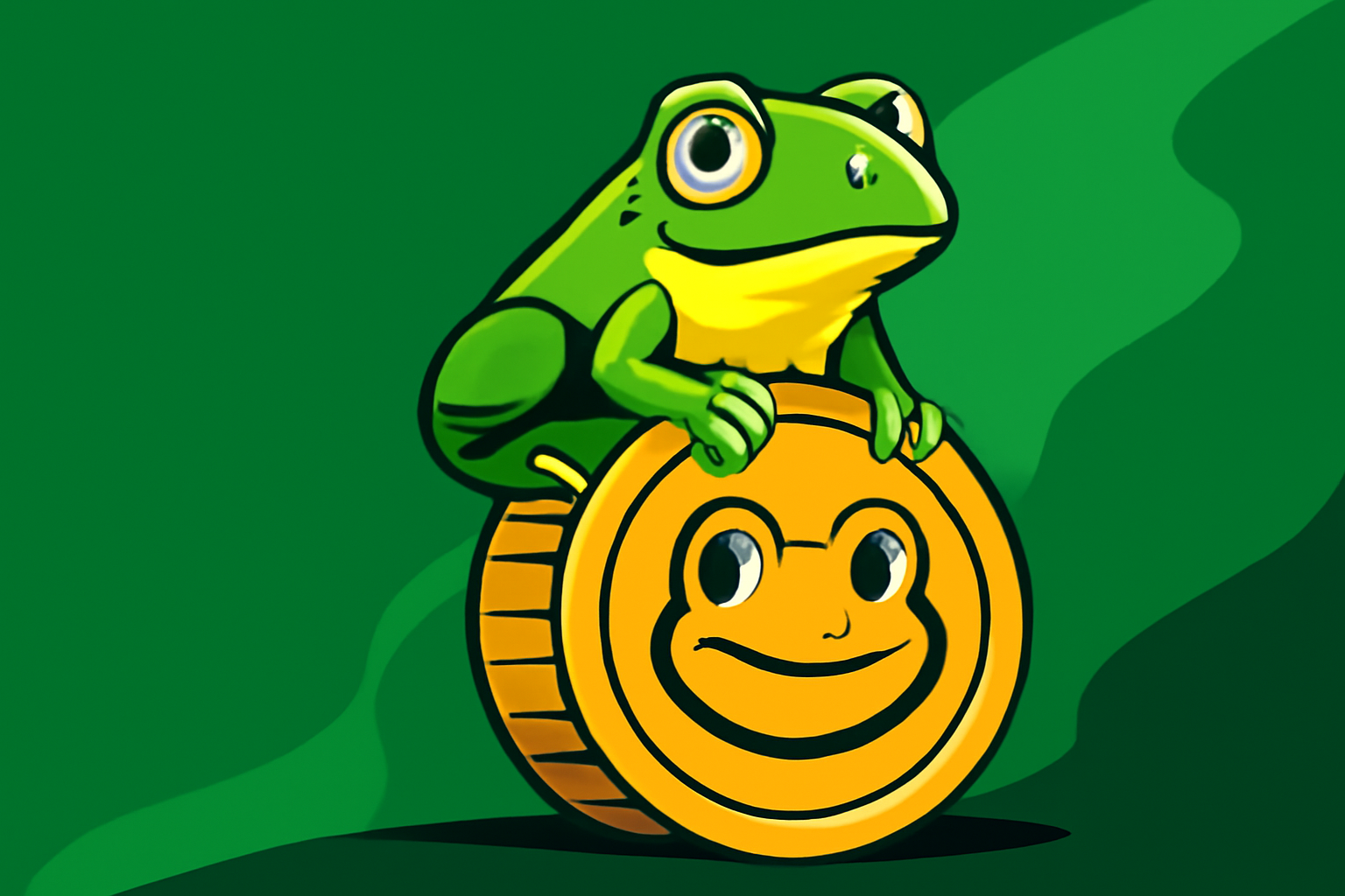 Froggycoin frog and coin artwork